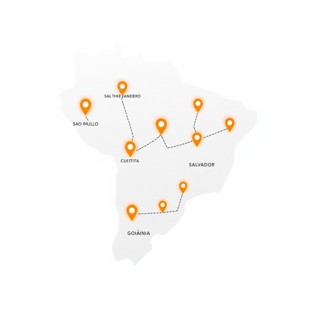 Mapa de cobertura nacional Baluarte Logística